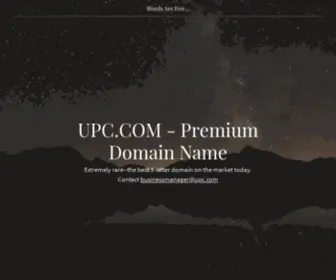 UPC.com(Premium category defining domain names for sale) Screenshot