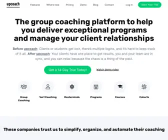Upcoach.com(Online coaching platform) Screenshot