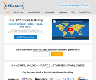UPCS.com(Buy UPC codes instantly) Screenshot