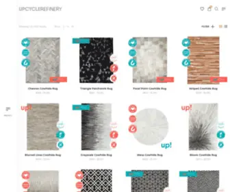Upcyclerefinery.com(Cowhide patchwork rugs) Screenshot