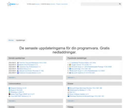 Updatestar.se(De senaste programvaruuppdateringarna och gratis nedladdningar) Screenshot
