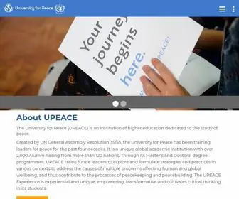Upeace.org(University for Peace) Screenshot