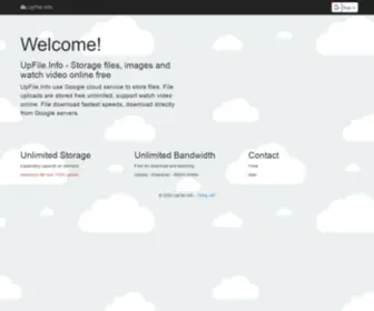 Upfile.info(Use Google cloud service to store files. File uploads are stored free unlimited) Screenshot