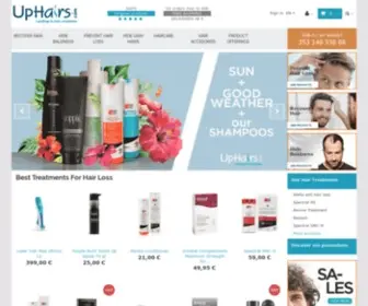 Uphairs.com(Los mejores productos para el pelo y la caída capilar) Screenshot