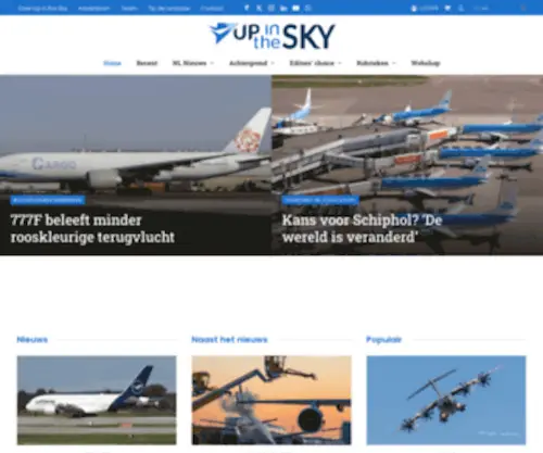 Upinthesky.nl(Op Up in the Sky kun je alles over luchtvaart kunt vinden) Screenshot