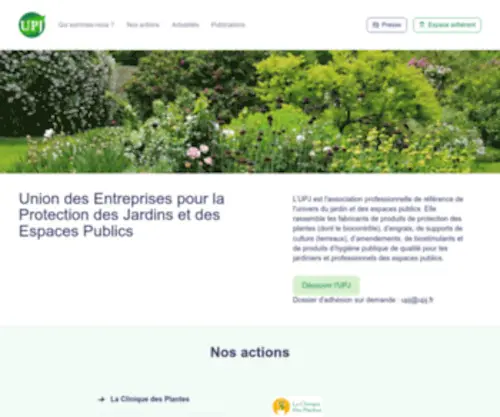 UPJ.fr(Union des Entreprises pour la Protection des Jardins et des Espaces Publics) Screenshot