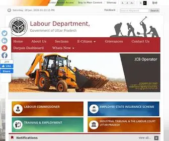 Uplabour.gov.in(Official website of the Uttar Pradesh Labour Department Official website of the Uttar Pradesh Labour Department) Screenshot