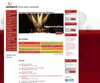Uplausanne.ch(Université populaire de Lausanne) Screenshot