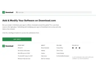 Upload.com(Add & Modify Your Software on Download.com) Screenshot