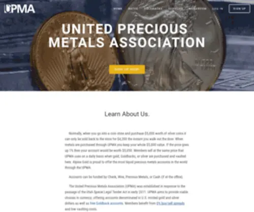 Upma.org(United Precious Metals Association) Screenshot