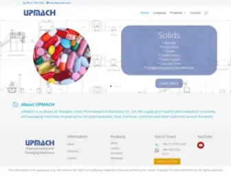 Upmach.com(Pharmaceutical & Packaging Machinery Manufacturer) Screenshot