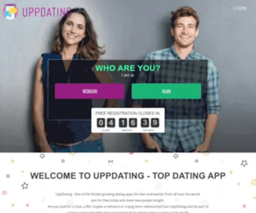 Uppdating.com(Top Dating App Front page) Screenshot