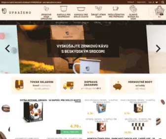 Uprazeno.sk(Zrnková káva a kapsule pre Nespresso a Dolce Gusto kávovary) Screenshot