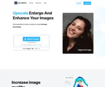 Upscalepics.com(Upscale and enhance images online for free) Screenshot