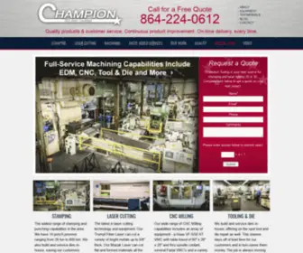 Upstatestampingandlaser.com(Champion Tooling & Machining Company) Screenshot