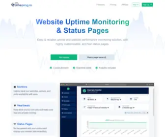 Uptimeping.io(Website Uptime Monitoring & Status Pages) Screenshot