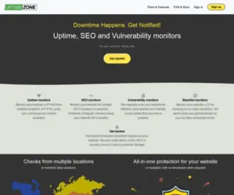 Uptimezone.com(SEO & Vulnerability monitoring service) Screenshot