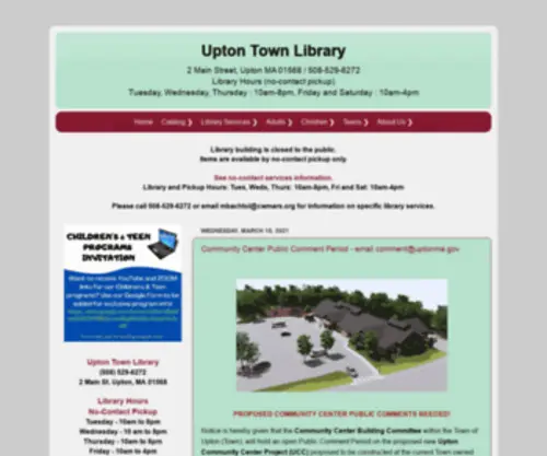 Uptonlibrary.org(Upton Town Library) Screenshot