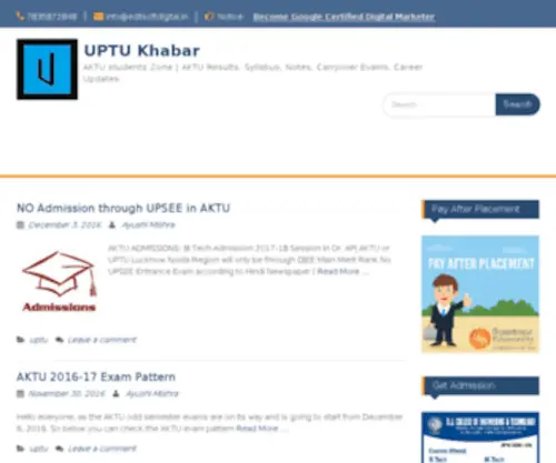 Uptukhabar.in(UPTU Khabar) Screenshot