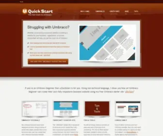 Uquickstart.com(The fast track to Umbraco) Screenshot