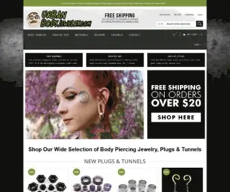 Urbanbodyjewelry.com(Body Jewelry Plugs & Tunnels at Low Prices Online) Screenshot