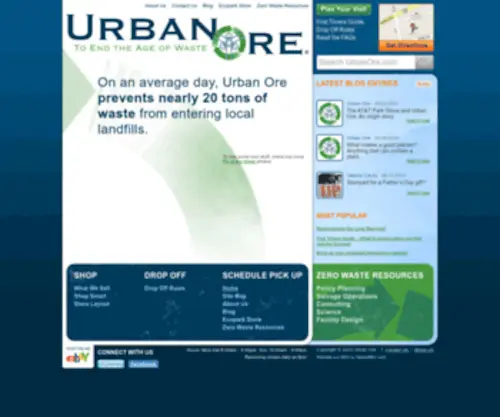 Urbanore.com(To end the age of waste) Screenshot