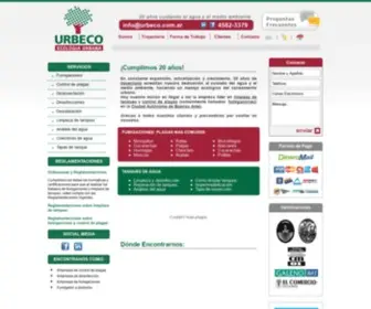 Urbeco.com.ar(Fumigaciones y Limpieza de tanques) Screenshot