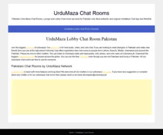 Urdumaza.pk(Urdu Maza offers Pakistani Chat Rooms. Pakistani UrduMaza chat room domain) Screenshot