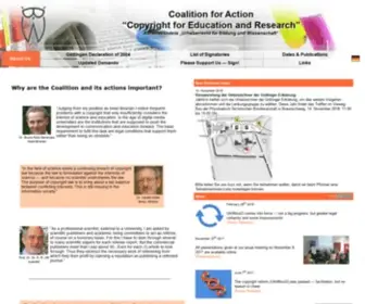 Urheberrechtsbuendnis.de(Coalition for Action 'Copyright for Education and Research') Screenshot