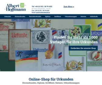 Urkunden24.de(Online-Shop für Urkunden, Rahmen, Mappen, Ehrenurkunden und Diplome) Screenshot