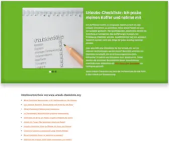 Urlaub-Checkliste.org(Urlaubs-Checkliste zum Abhaken) Screenshot