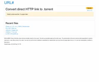 Urlhash.com(Create torrent from direct HTTP link) Screenshot