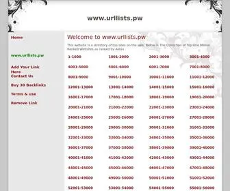 Urllists.pw(List of domains) Screenshot