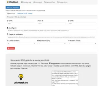 Urlsmatch.eu(Analisi delle parole chiave e SEO Copywriting) Screenshot