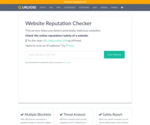 Urlvoid.com(Check if a Website is Malicious/Scam or Safe/Legit) Screenshot