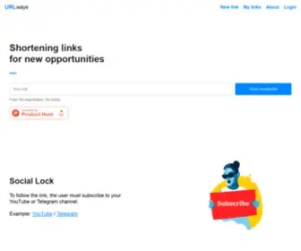 Urlways.com(Link shortener) Screenshot