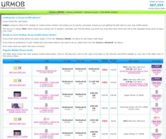 Urmob.co.uk(Compare Mobile Phone Offers at UrMob) Screenshot