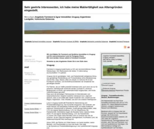 Uruguay-Estancias.com(Farmland AgrarImmobilien Estancias Uruguay Argentinien VentaCampos) Screenshot