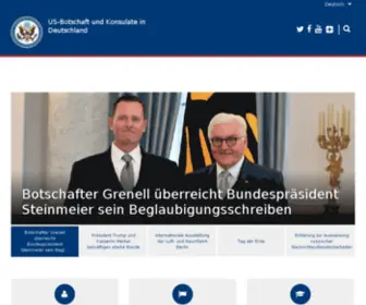 US-Botschaft.de(The mission of the U.S. Embassy) Screenshot