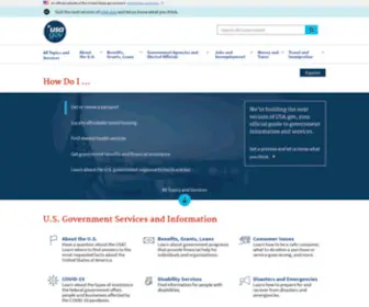 US.gov(Official Guide to Government Information and Services) Screenshot