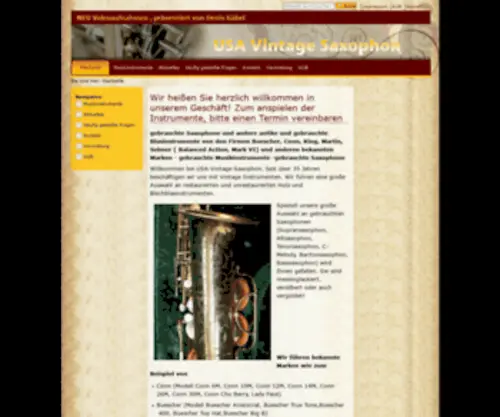 Usa-Vintage-Saxophon.de(Usa Vintage Saxophon) Screenshot