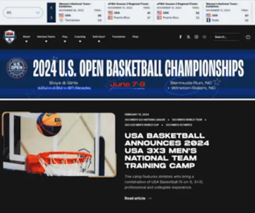 Usab.com(USA Basketball) Screenshot