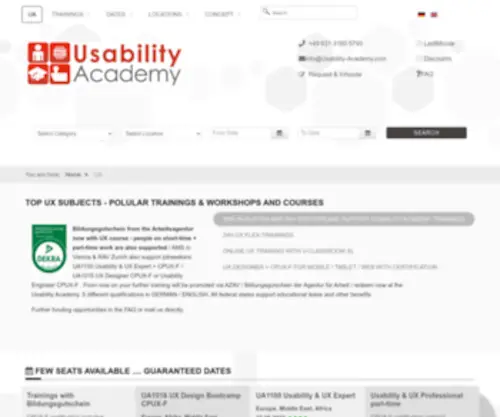 Usability-Academy.com(Usability & UX Trainings and CPUX Certification worldwide) Screenshot
