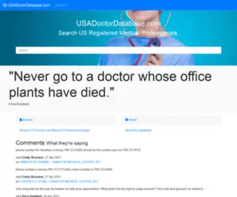 Usadoctordatabase.com(Doctors Database) Screenshot