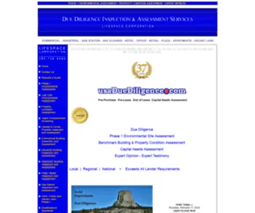 Usaduediligence.com(Benchmark Environmental Building Property Condition Assessment ESA PCA) Screenshot