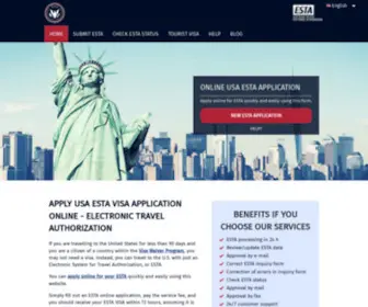 Usaestaonline.com(ESTA VISA application services to travel to America under the VISA Waiver Program) Screenshot