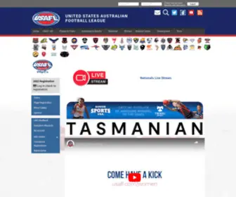 Usafl.com(United States Australian Football League) Screenshot