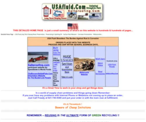 Usafluid.com(USA Fluid is Unlimited StrongArm Fluid Preservative Conditioning Penetrating Oil Rust Remover Flood Reclamation Corrosion Prevention Blocker Chrome Cleaner Weatherproofer used Worldwide) Screenshot