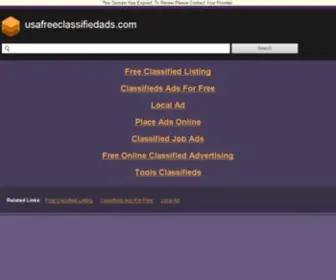 Usafreeclassifiedads.com(USA Free Classified Ads) Screenshot