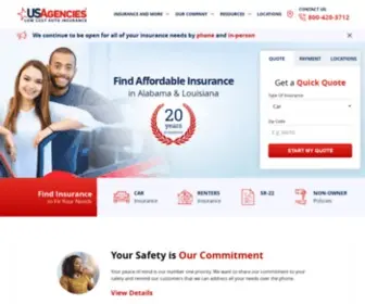 Usagencies.com(Cheap Car Insurance and More in Alabama and Louisiana) Screenshot